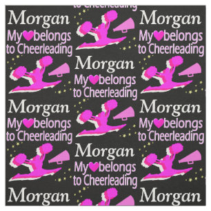 Liebe PINK UND SCHWARZE CHEERLEADER PERSONALISIERE Stoff