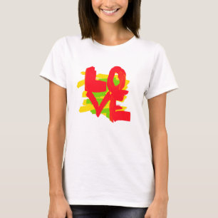 Liebe Pinsel Bunte Langarm T-Shirt