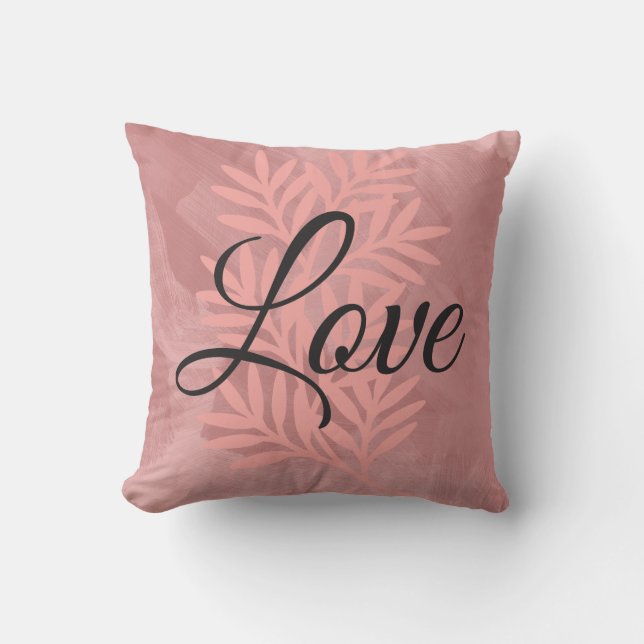 "Liebe" Pinselstrich Stroke Decorative Kissen (Vorderseite)