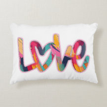 Liebe Pinselstriche Akzente Pillow