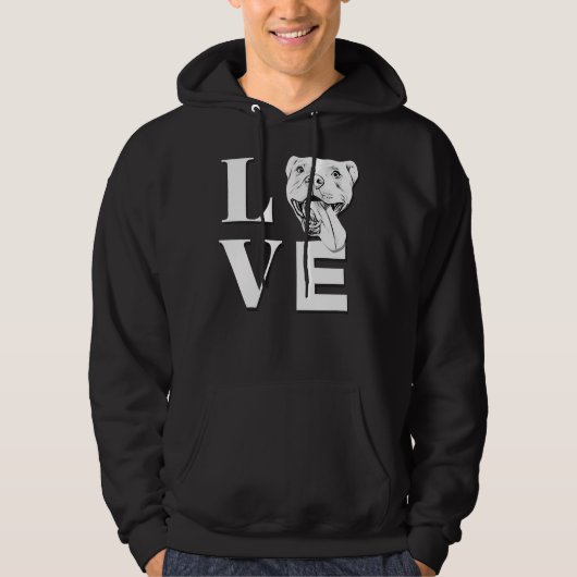 Liebe Pit Bulls Designer Pitbull L O V E Hoodie (Vorderseite)