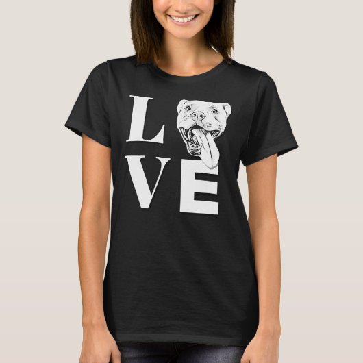 Liebe Pit Bulls Designer Pitbull L O V E T-Shirt (Vorderseite)