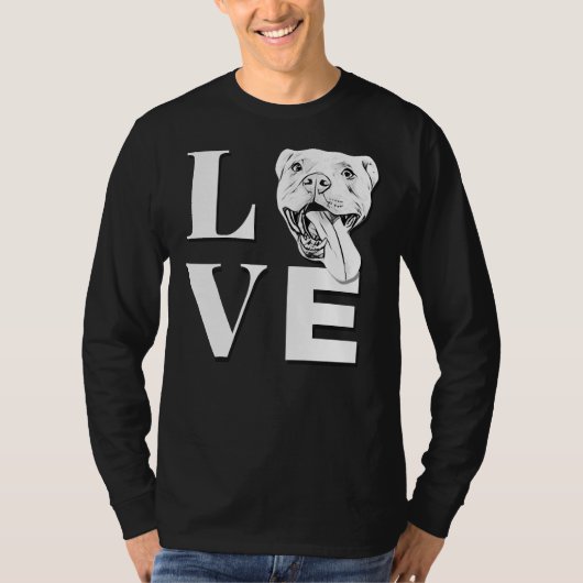 Liebe Pit Bulls Designer Pitbull L O V E T-Shirt (Vorderseite)
