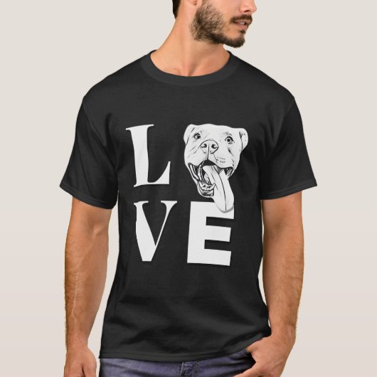 Liebe Pit Bulls Er Pitbull T-Shirt (Vorderseite)
