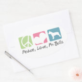 Liebe Pit Bulls Ovaler Aufkleber (Umschlag)