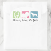 Liebe Pit Bulls Ovaler Aufkleber (Tasche)