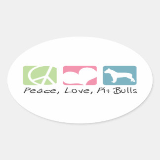 Liebe Pit Bulls Ovaler Aufkleber