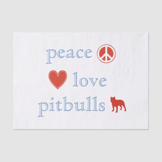 Liebe Pit Bulls Seidenpapier (Vorderseite)
