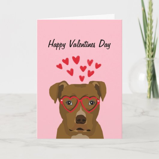 Liebe Pitbuli Valentines Feiertagskarte (Vorderseite)