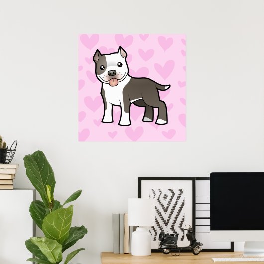 Liebe Pitbull / American Staffordshire Terrier Poster (Heimbüro)