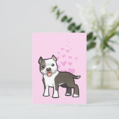 Liebe Pitbull / American Staffordshire Terrier Postkarte (Stehend Vorderseite)