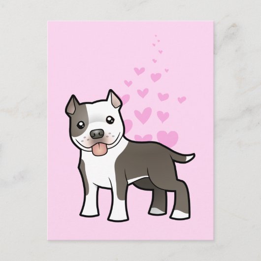 Liebe Pitbull / American Staffordshire Terrier Postkarte (Vorderseite)
