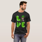 Liebe Pitbull Lucky Clover Kleeblatt St Patrick's T-Shirt (Vorne ganz)