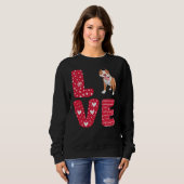 Liebe Pitbull Valentinstag Sweatshirt (Vorne ganz)