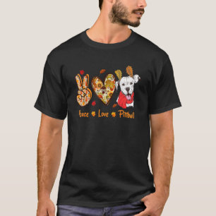 Liebe Pittbuli Herbstliche Herbstlaube Thanksgivin T-Shirt