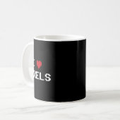 Liebe Pixels C64 Fans Herzspiel Shirt Funny Vide Kaffeetasse (Vorderseite Links)