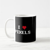 Liebe Pixels C64 Fans Herzspiel Shirt Funny Vide Kaffeetasse (Links)
