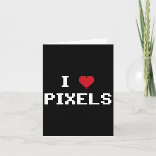 Liebe Pixels C64 Fans Herzspiel Shirt Funny Vide Karte (Vorderseite)