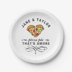 Liebe-Pizza addieren Namen Pappteller