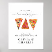 Liebe & Pizza Begrüßung Poster (Vorne)