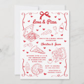 Liebe & Pizza Bridal Dusche Einladung (Vorderseite)