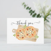 Liebe & Pizza Dankeskarte Einladung (Stehend Vorderseite)