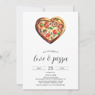 Liebe & Pizza-Einladung, Verlobungsfeier Einladung