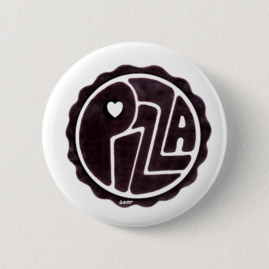 LIEBE-PIZZA-KNOPF BUTTON (Vorderseite)