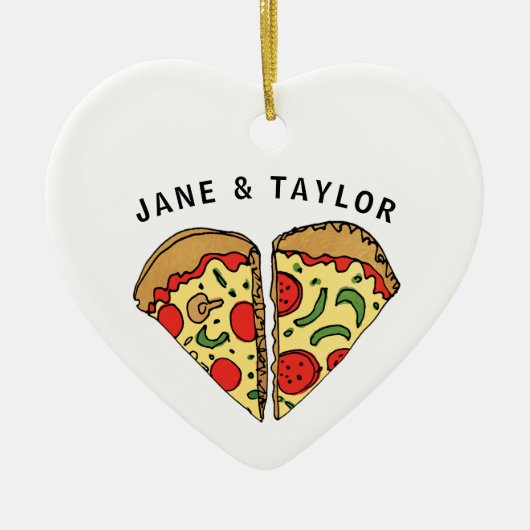 Liebe Pizza Personalisiert Keramik Ornament (Vorne)