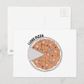 Liebe Pizza Postkarte (Vorne/Hinten)