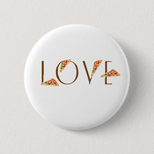 Liebe-Pizza-Spaß-Trendy Typografie Button