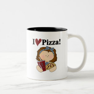 Liebe-Pizza-T-Shirts und Geschenke des Mädchen-I Zweifarbige Tasse