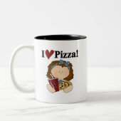 Liebe-Pizza-T-Shirts und Geschenke des Mädchen-I Zweifarbige Tasse (Links)