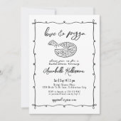 Liebe Pizza Whimsical Brautparty Einladung (Vorderseite)