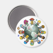 Liebe Planet Erde: Einheit für den Frieden Magnet (Vorderseite/Rückseite)