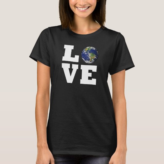 LIEBE Planet Erde Umweltschutz T-Shirt (Vorderseite)