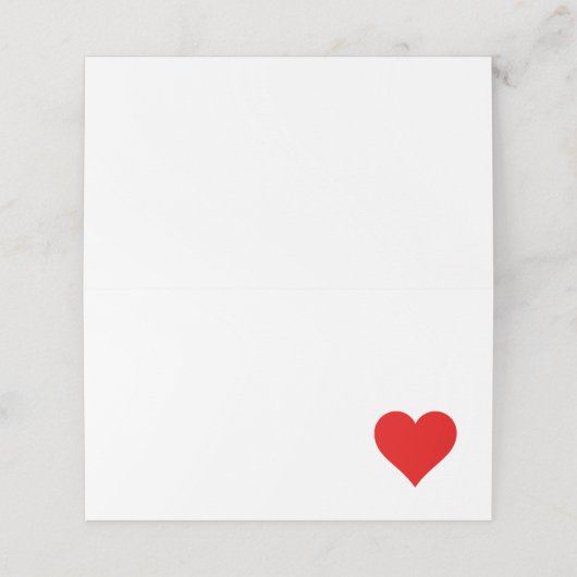 Liebe - Platzkarte des Herzens (Außenseite Aufgefaltet)