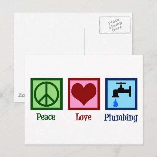 Liebe Plumbing Postkarte (Vorne/Hinten)