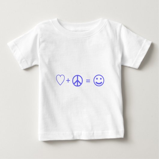 Liebe plus Frieden entspricht Glück Baby T-shirt (Vorderseite)