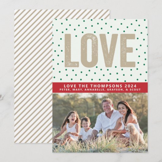 Liebe Polka Dot Feiertagskarte (Vorne/Hinten)