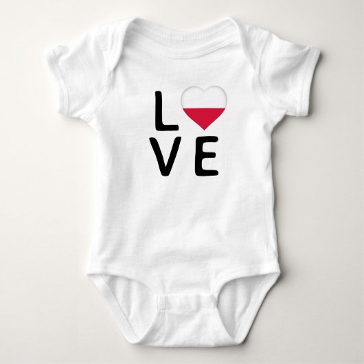 Liebe - Polnische Flagge Baby Strampler (Vorderseite)