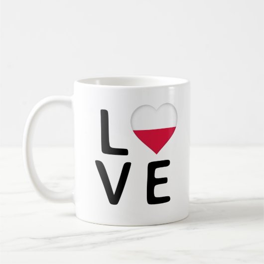 Liebe - Polnische Flagge Kaffeetasse (Links)