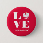 Liebe Polnischer Polnischer Weißadler Button (Vorderseite)