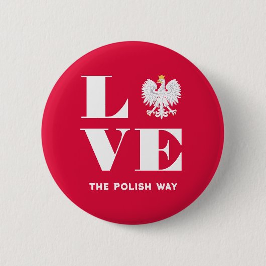 Liebe Polnischer Polnischer Weißadler Button (Vorderseite)