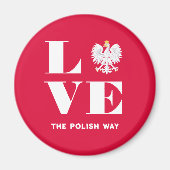 Liebe Polnischer Polnischer Weißadler Magnet (Vorne)