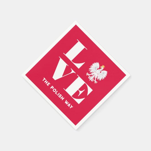Liebe Polnischer Polnischer Weißadler Serviette (Ecke)