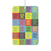 Liebe Pop Art Autolufterfrischer (Vorderseite)