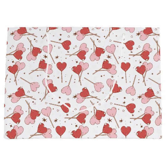 Liebe Pop Retro Valentine Große Geschenktüte (Vorderseite)