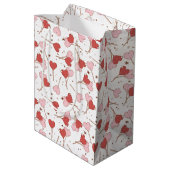 Liebe Pop Retro Valentine Mittlere Geschenktüte (Rückseite Schrägansicht)