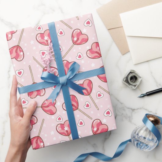 Liebe Pop Retro Valentine's Wrapping Paper Geschenkpapier (Schenken)